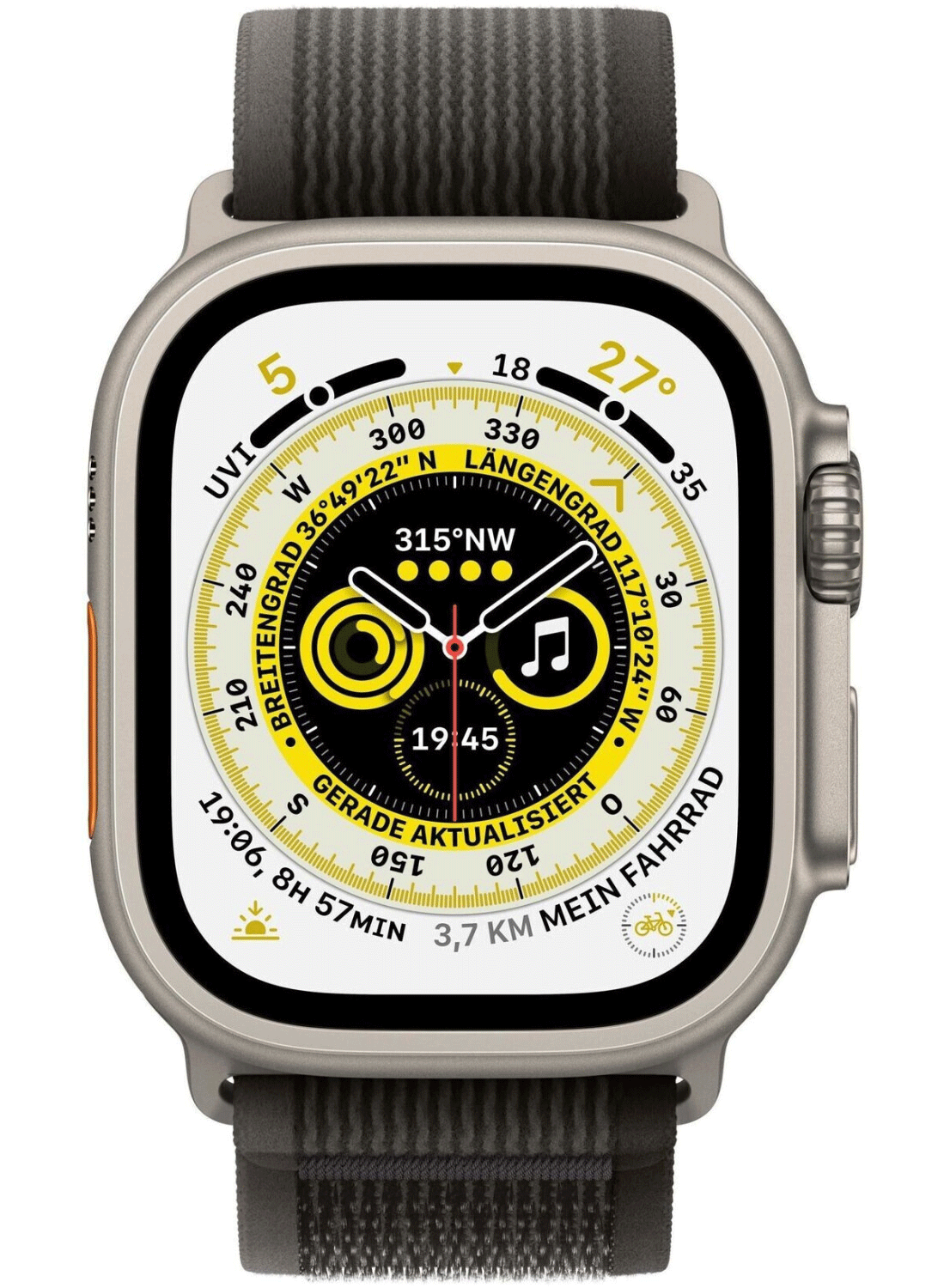 Apple Watch Ultra 49mm Titanium Case avec bracelet en nylon