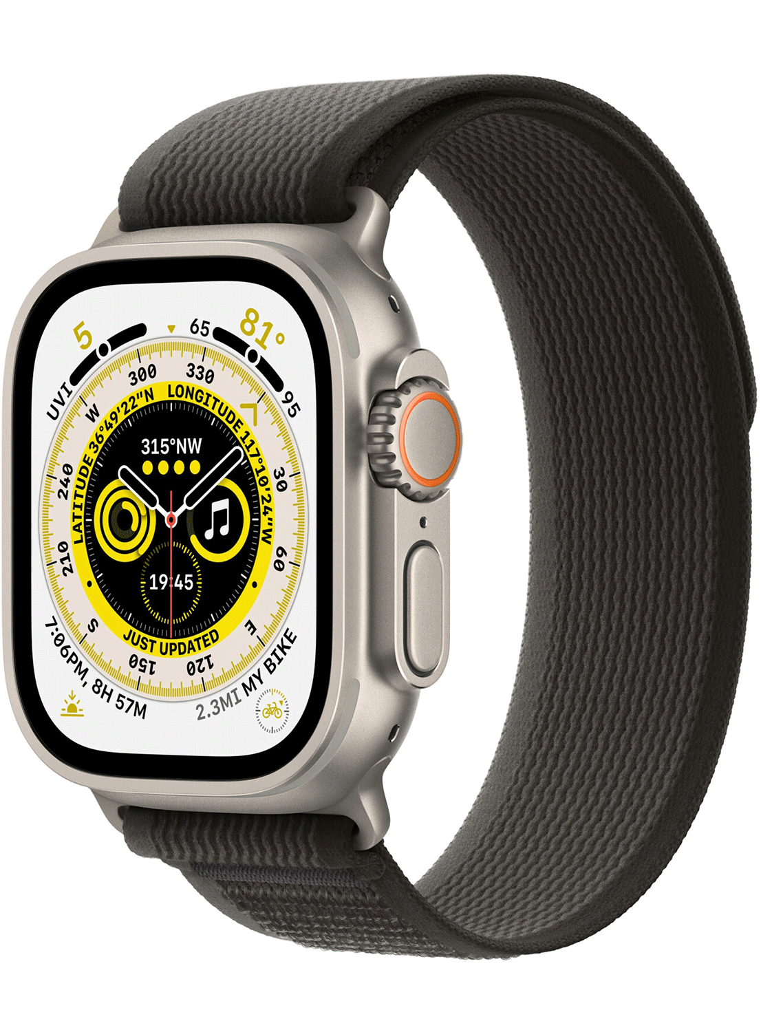 Apple Watch Ultra 49mm Titanium Case avec bracelet en nylon