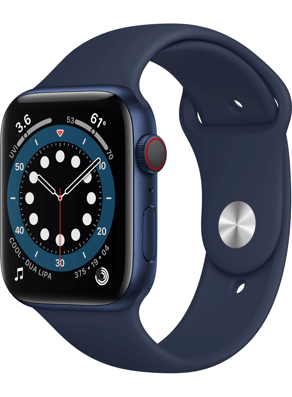 Apple Watch 6 GPS 44mm Aluminium Case avec bracelet en silicone