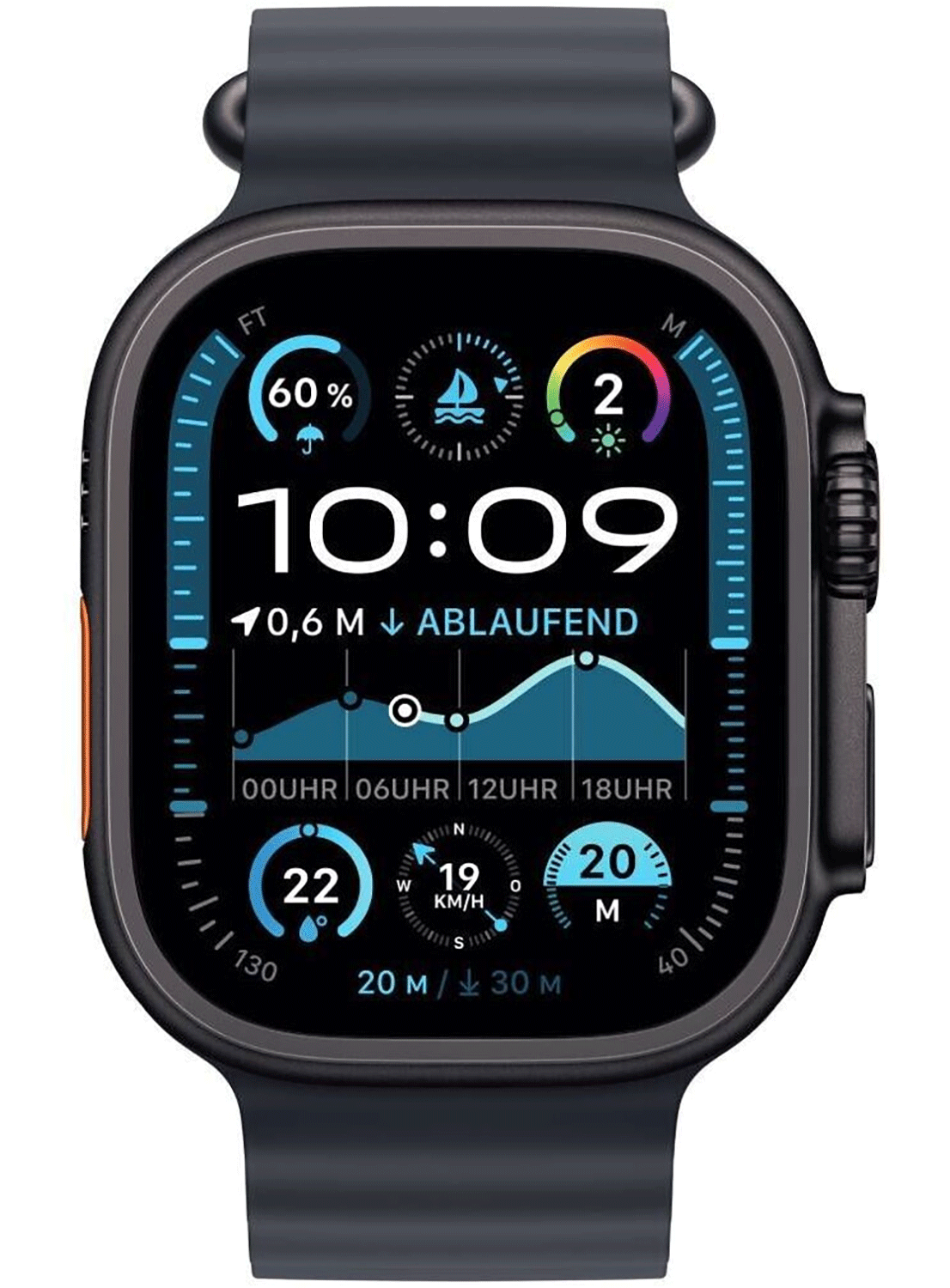 Apple Watch Ultra 2 49mm Titanium Black avec bracelet en silicone