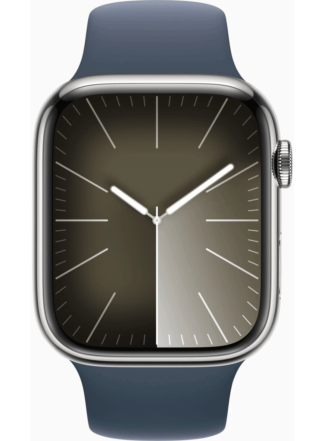 Apple Watch Series 9 4G 45mm acier inoxydable Case avec bracelet en silicone