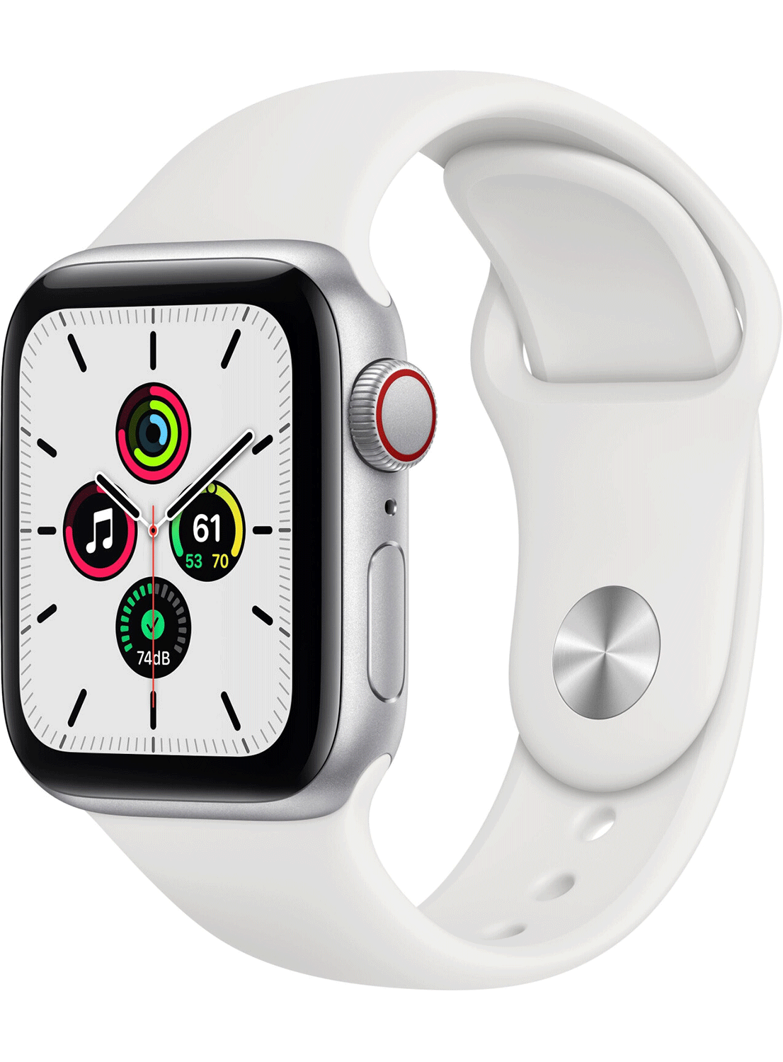 Apple Watch SE (GPS+Cellular) Aluminium Case 44mm avec bracelet en silicone