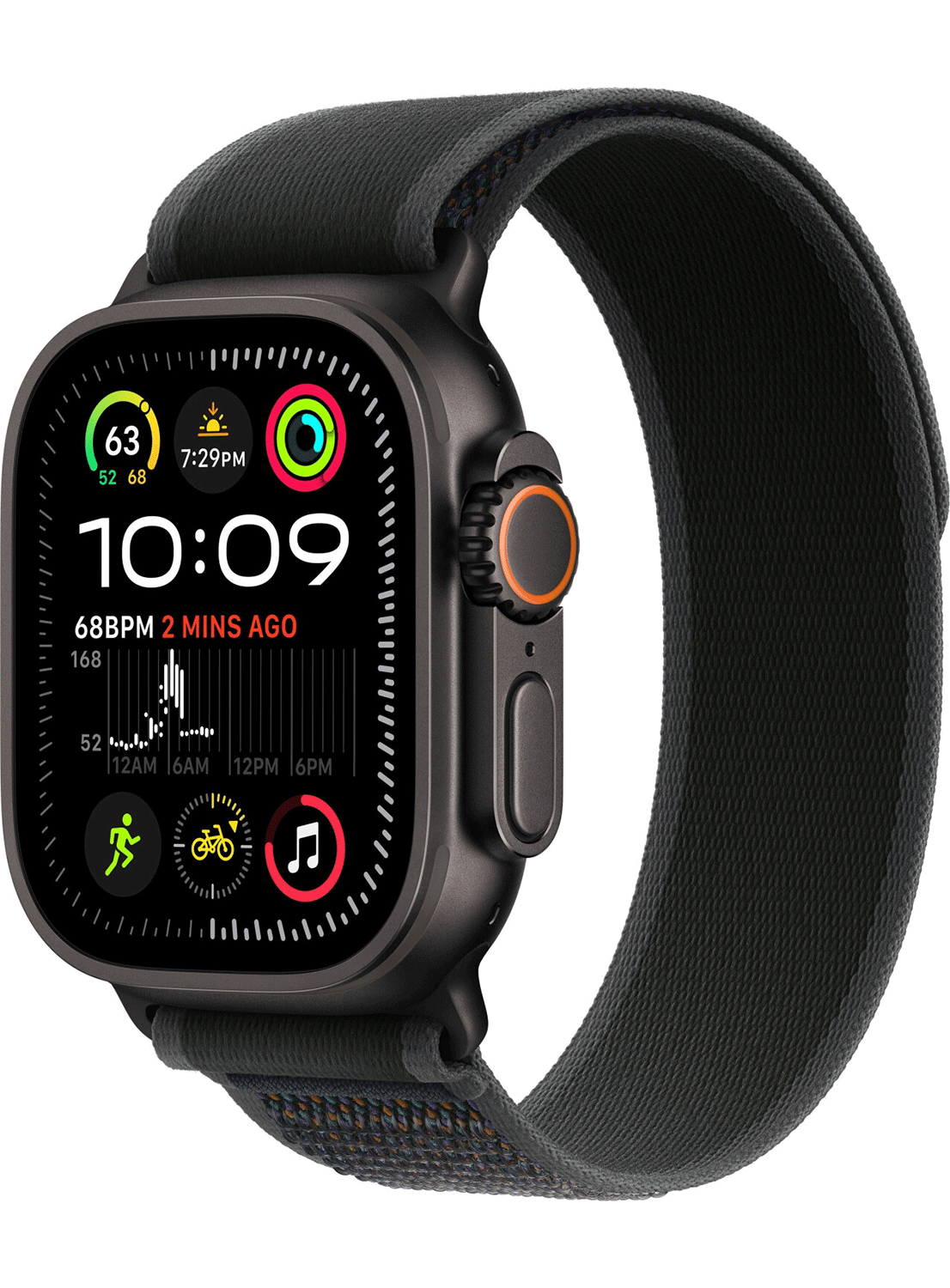 Apple Watch Ultra 2 49mm Titanium Black avec bracelet en silicone