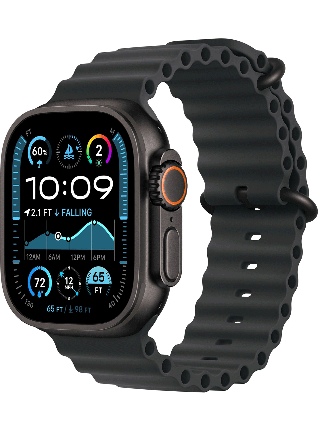 Apple Watch Ultra 2 49mm Titanium Black avec bracelet en silicone