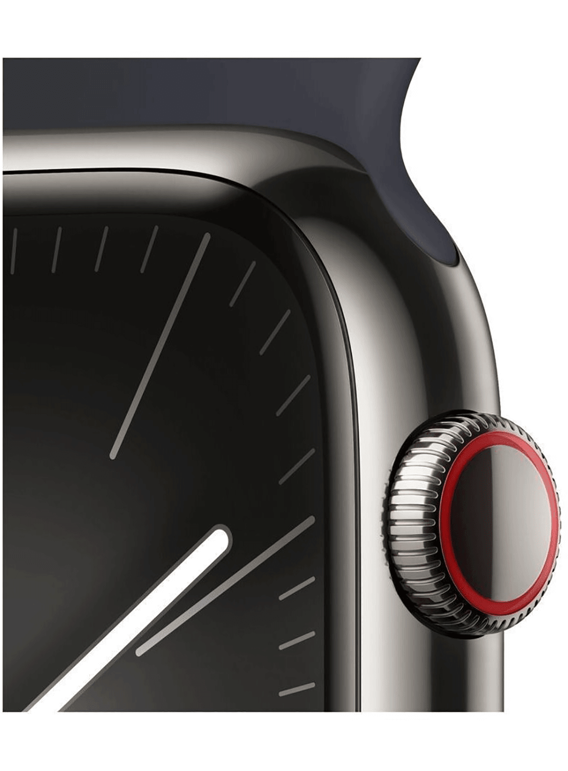 Apple Watch Series 9 4G 45mm acier inoxydable Case avec bracelet en silicone