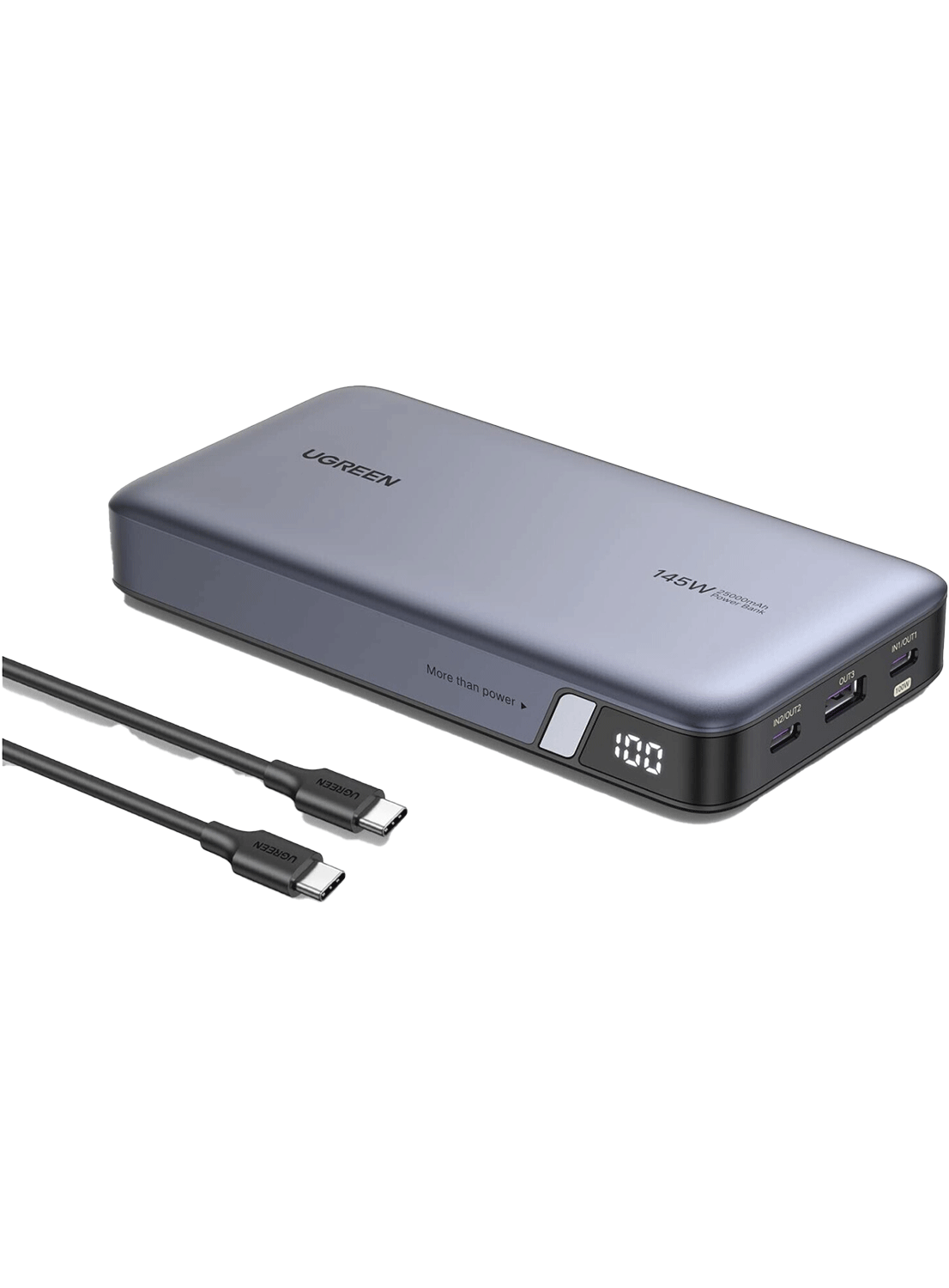 UGREEN 145W Max Power Bank 25 000 mAh, 3 ports, USB-C, écran numérique