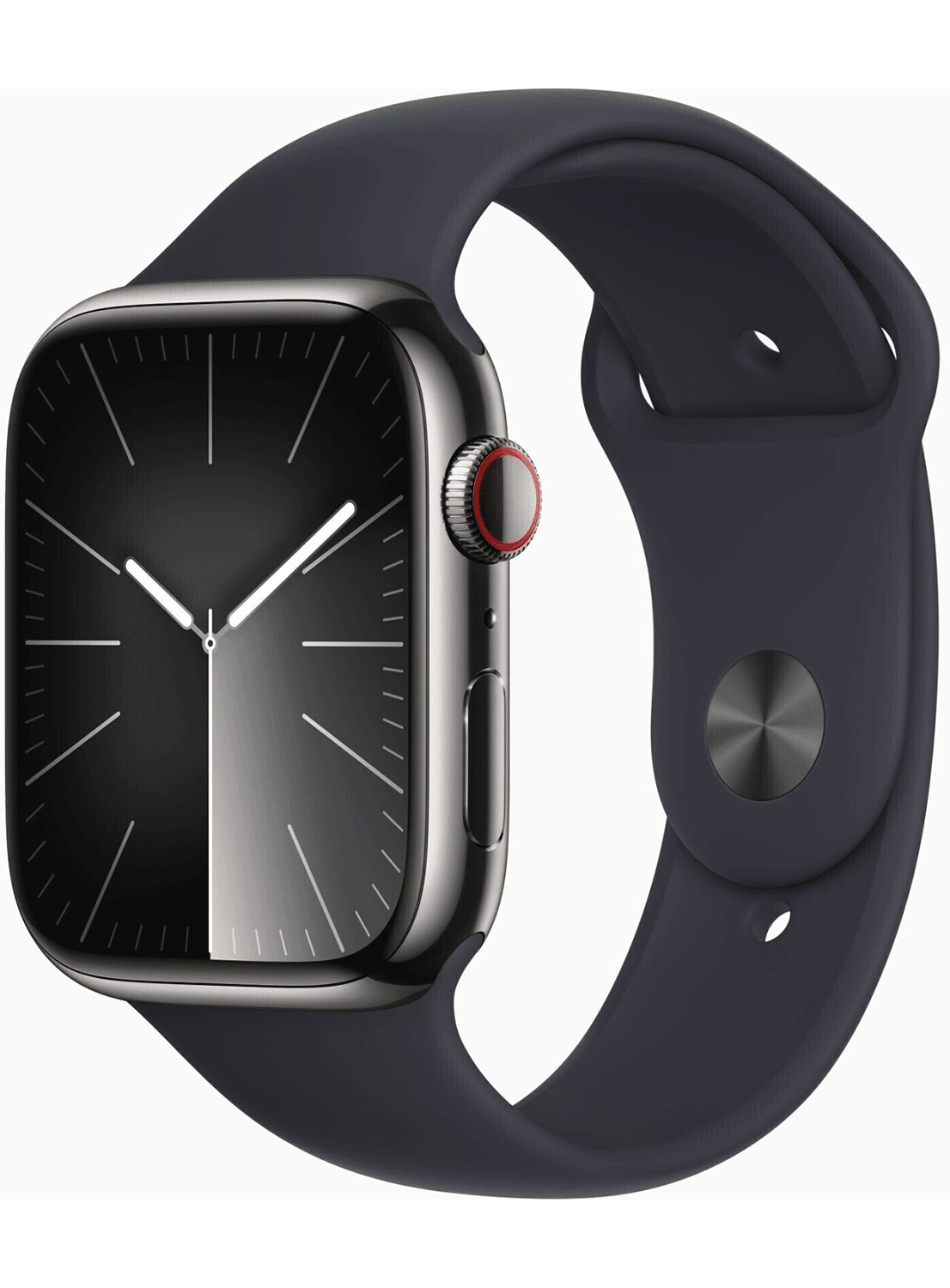 Apple Watch Series 9 4G 45mm acier inoxydable Case avec bracelet en silicone
