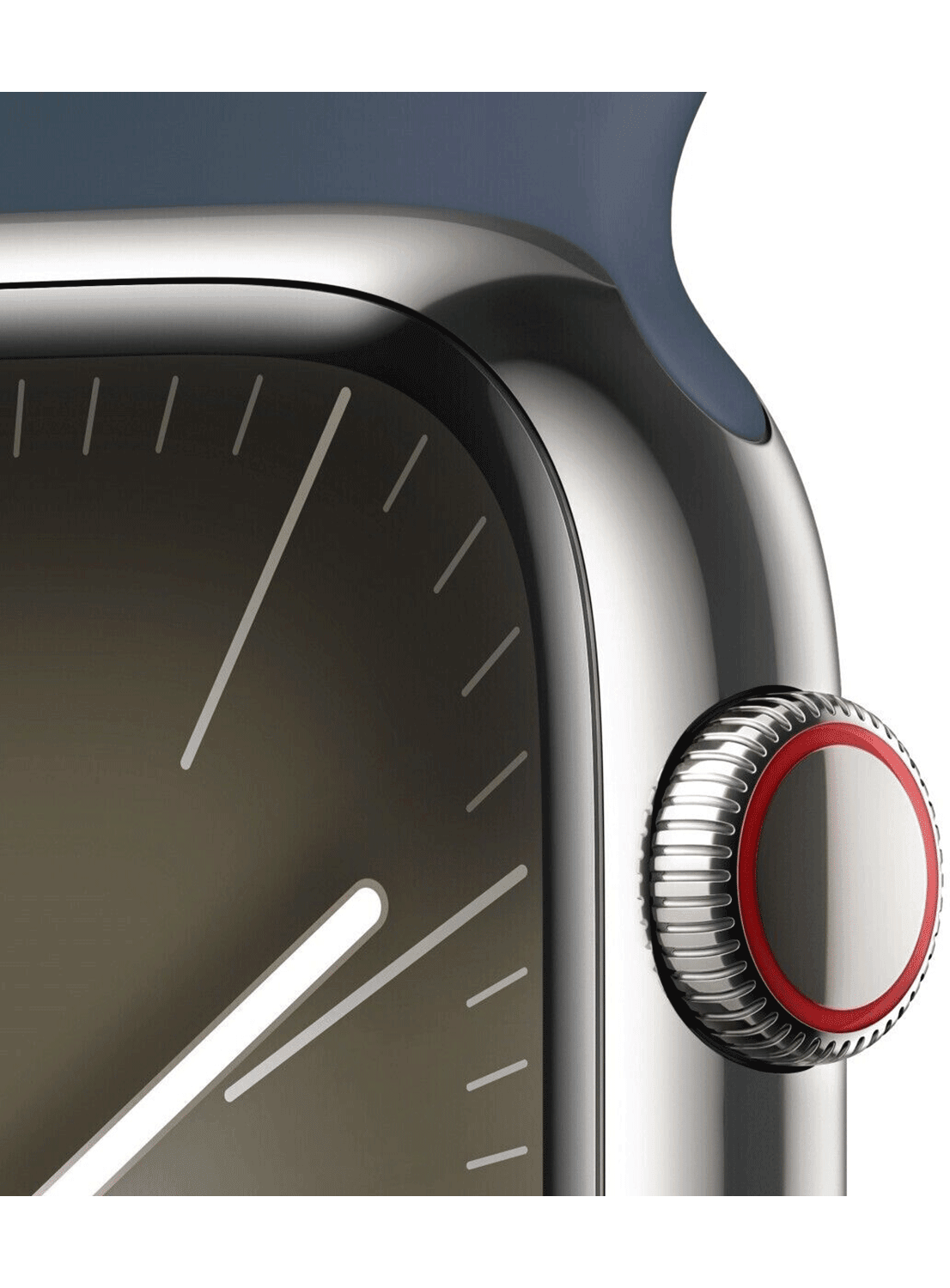 Apple Watch Series 9 4G 45mm acier inoxydable Case avec bracelet en silicone